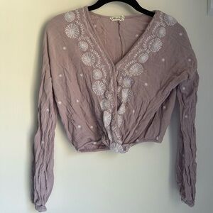 Embroidered Mauve Blouse